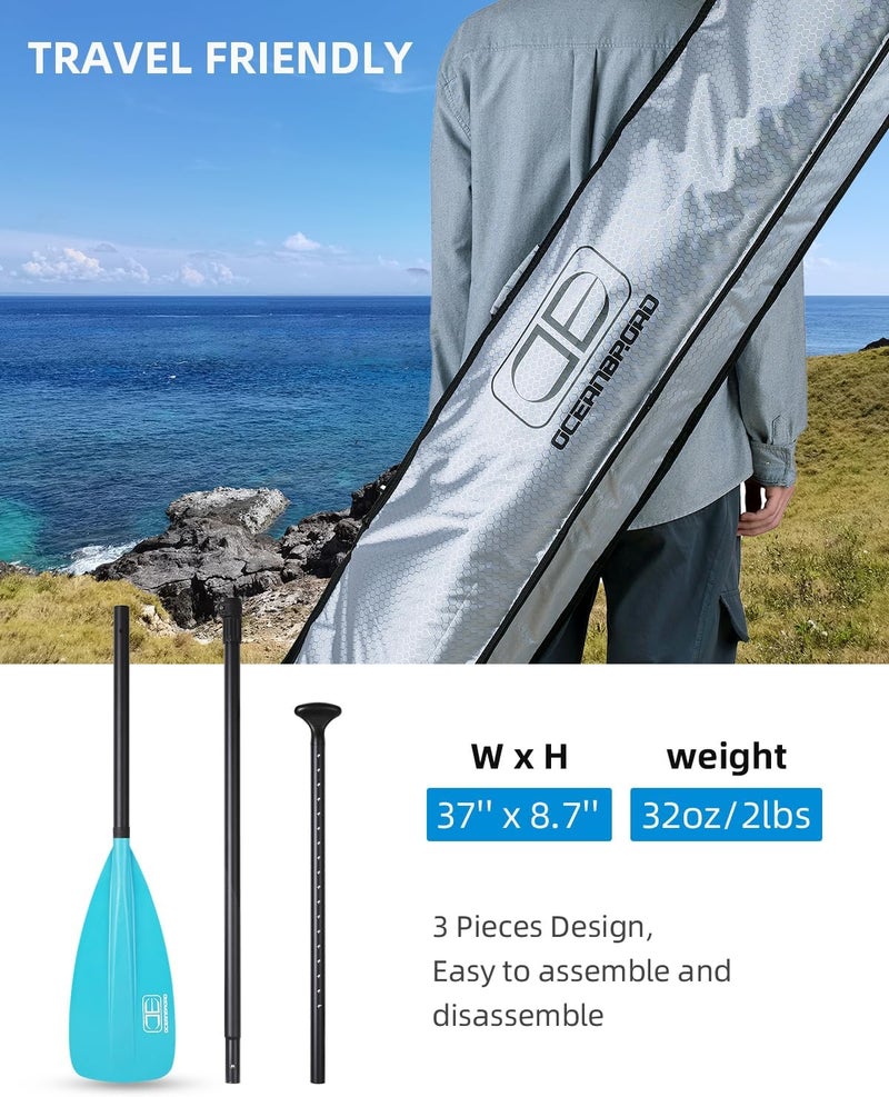 OCEANBROAD SUP Paddle - Adjustable Stand-Up Paddle for Paddleboard Kayak, Adjustable Aluminum Alloy Shaft with Reinforced Nylon Blades - Image 5